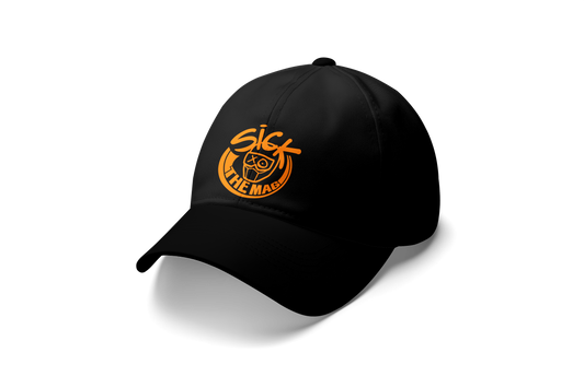 Black with Orange Logo Buckle Hat