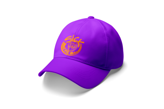 Purple with Orange Logo Buckle Hat