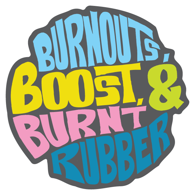 Burnout Boost Burnt Rubber Sticker